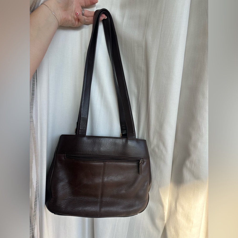 Dark Brown Leather Shoulder Bag
